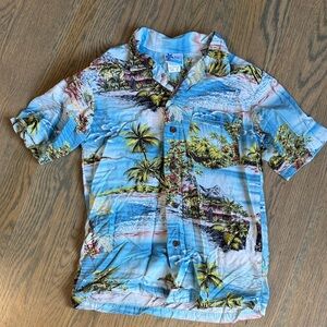 Kids Tropical Print Polo Shirt